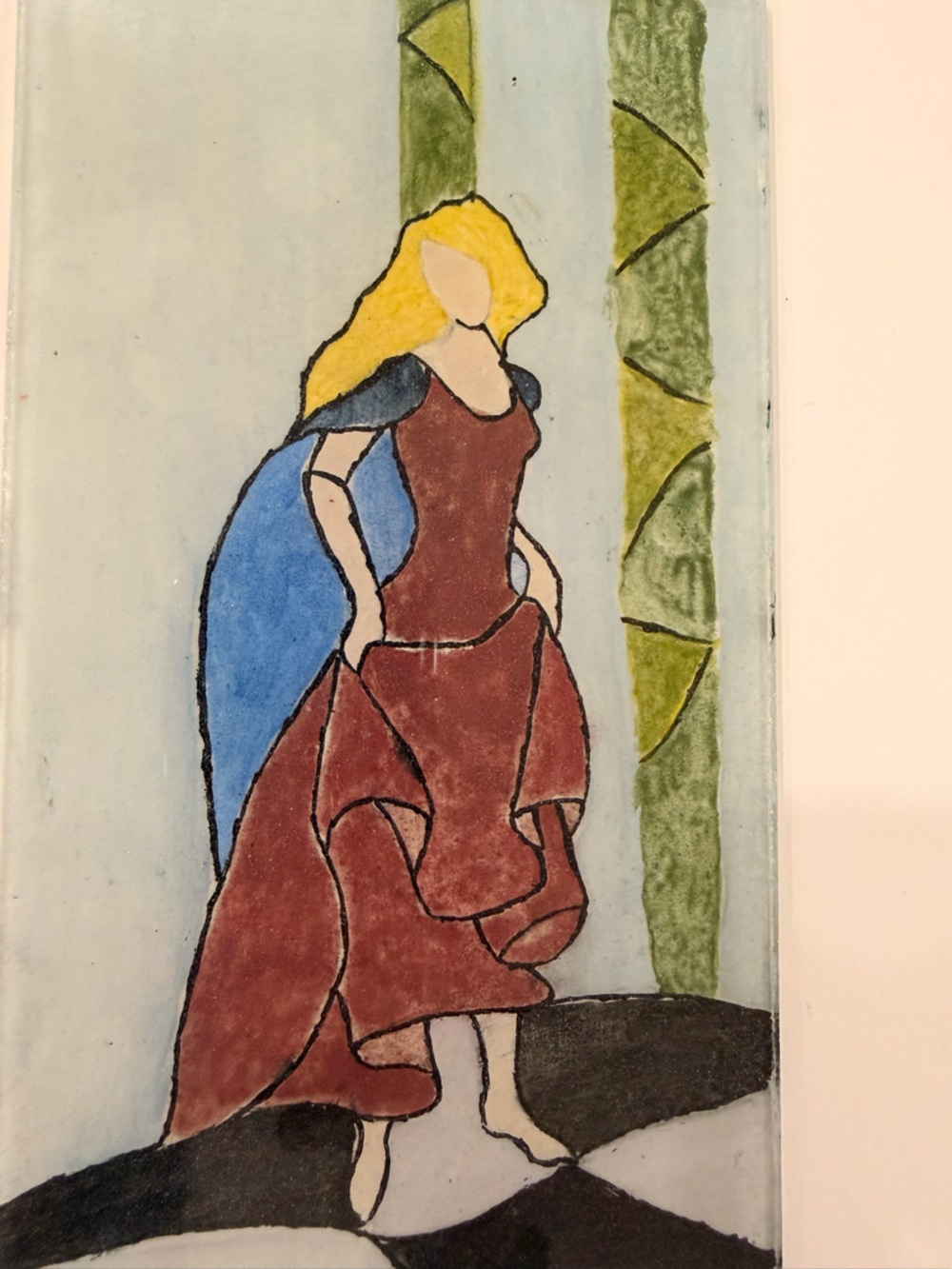 Art in Glass Girl in Red Dress - Picture 2 of 2